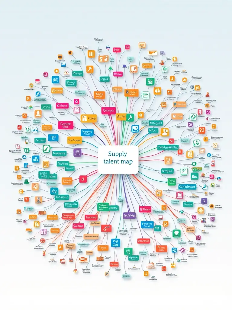 An image of a detailed talent map, highlighting key skills and experience within the supply chain industry.